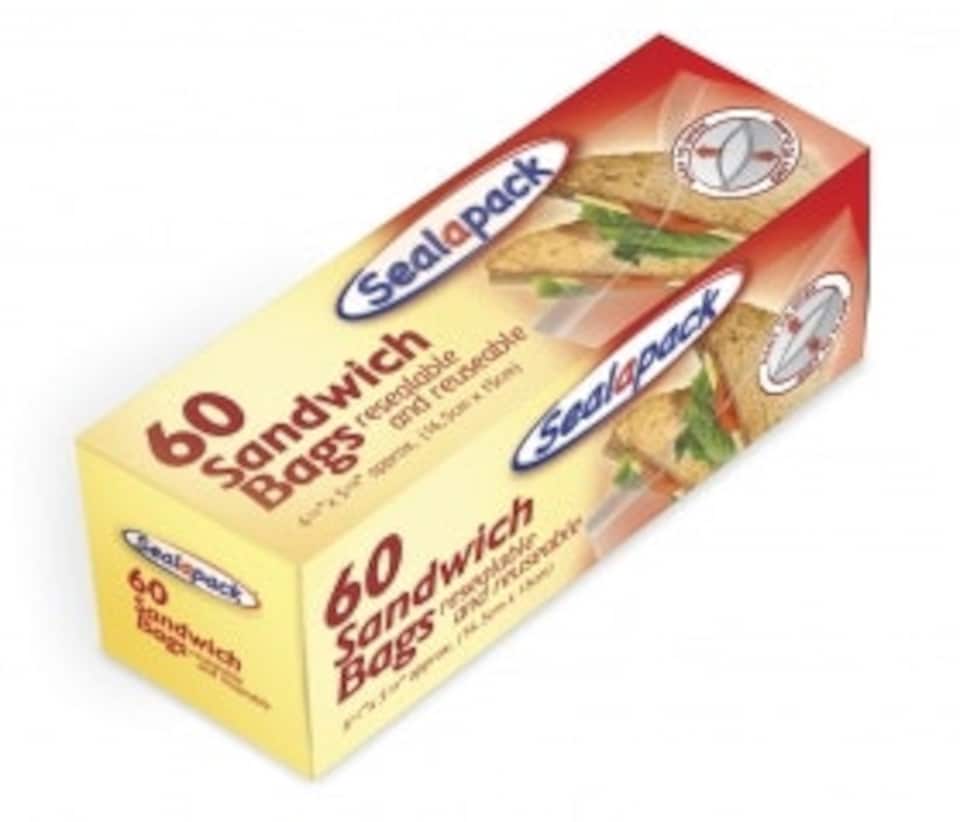 image 1 of Resealable Sandwich Bags 165mm x 150mm Pack 60