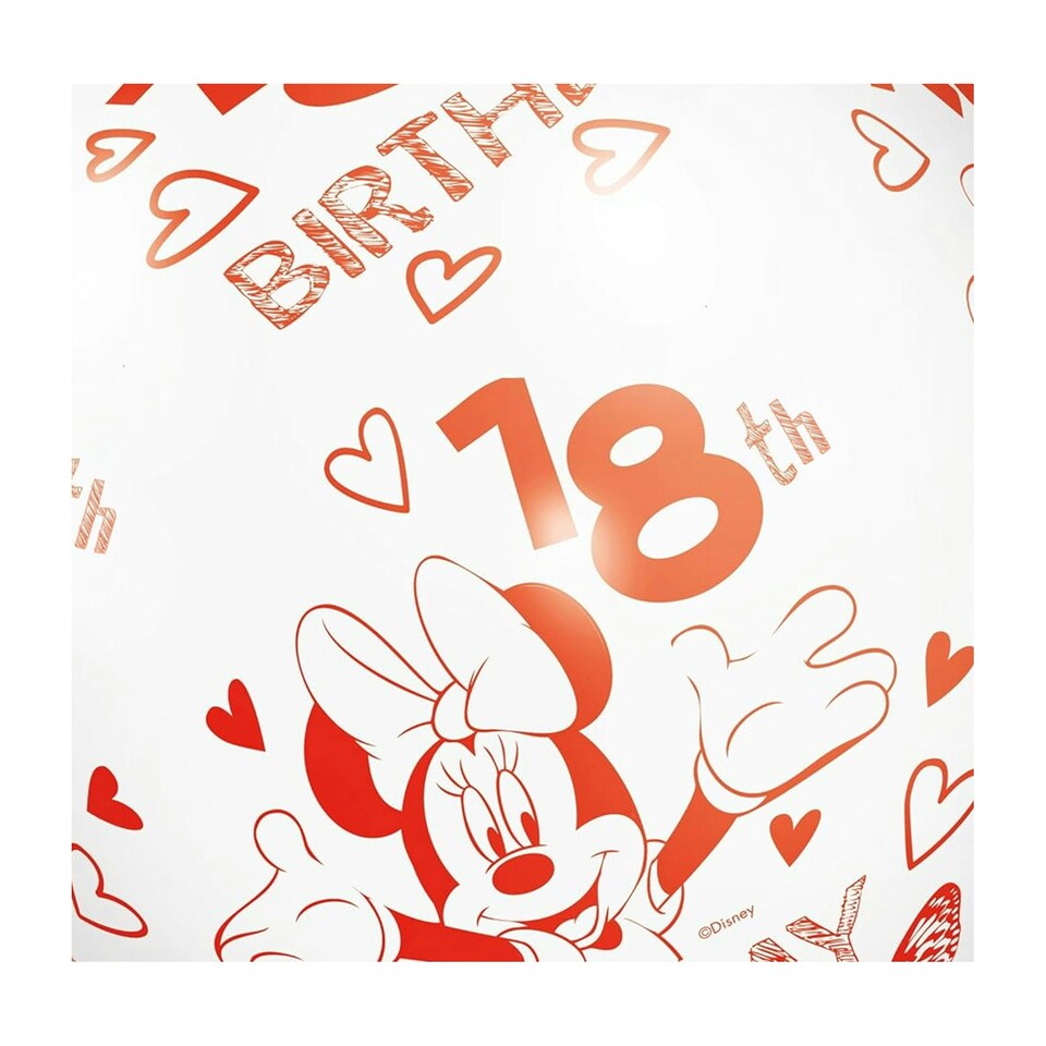 image 1 of Disney Latex Minnie Mouse 18th Balloons (Pack of 5) - White/Red - One Size