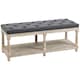 image 1 of Shoe Rack Bench w/ Button Tufted Seat Cushion for  Living Room Hallway Bedroom | Grey | One Size