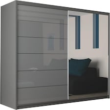 Stylish 200cm Bedroom Wardrobe with Sleek Design & Space-Saving Sliding Doors Grey | Grey200cm