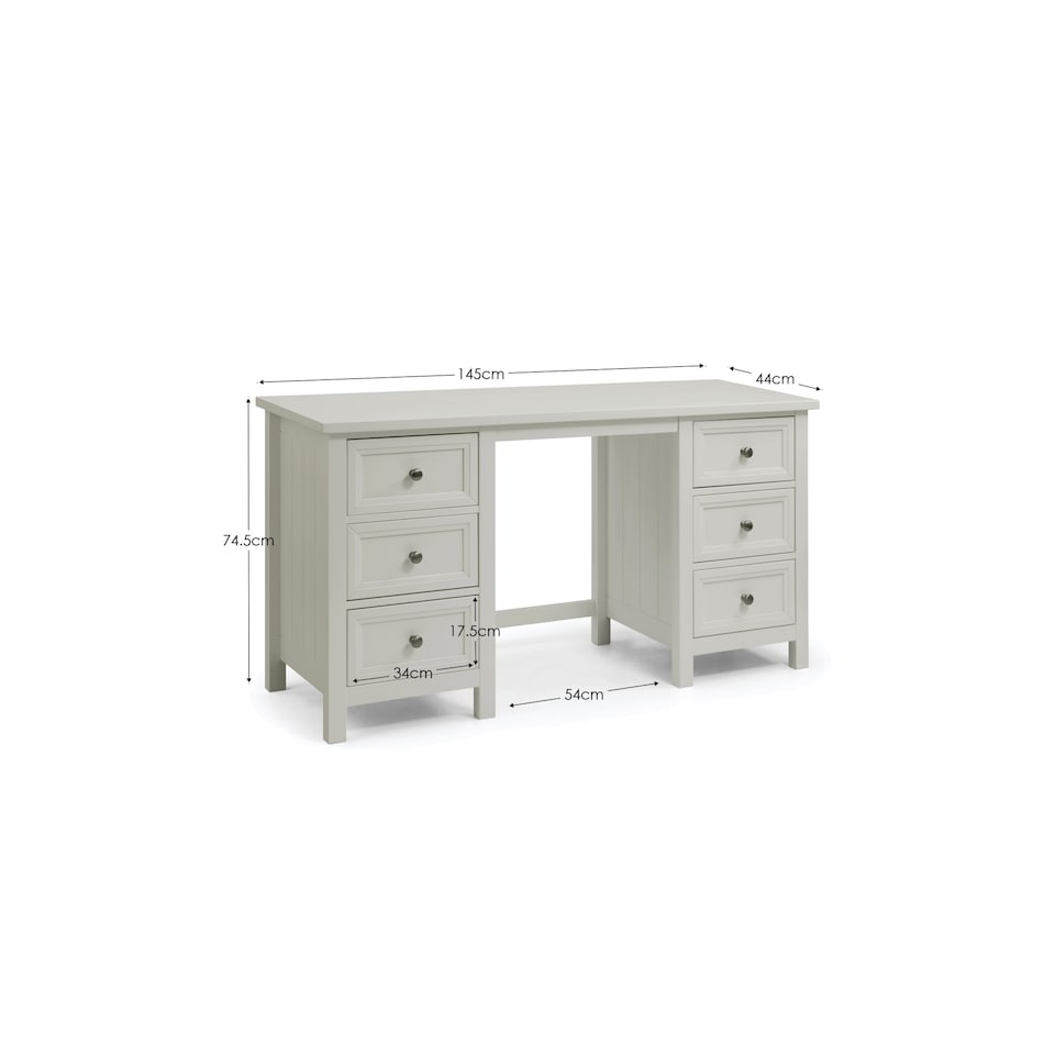image 1 of Maine 6 Drawer Dressing Table - Dove Grey