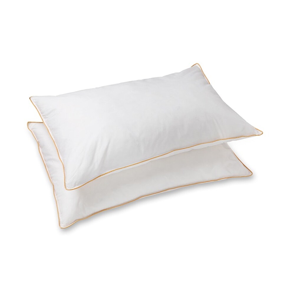 image 1 of Luxury Goose Feather And Down Pillow Pair 100% Cotton Cover White