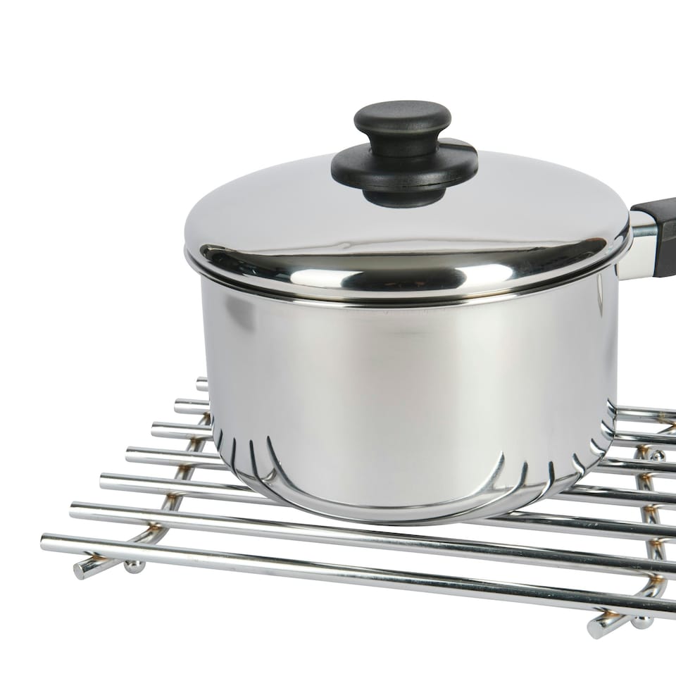 image 1 of KitchenCraft Trivet Silver Metal 27x20cm