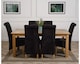 image 3 of Oslo 180 x 90 cm Large Oak Dining Table and 6 Montana Fabric Chairs | Black | Black