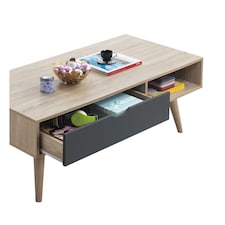 Alford Scandinavian Low Coffee Table Living Room Sonoma Oak & Grey