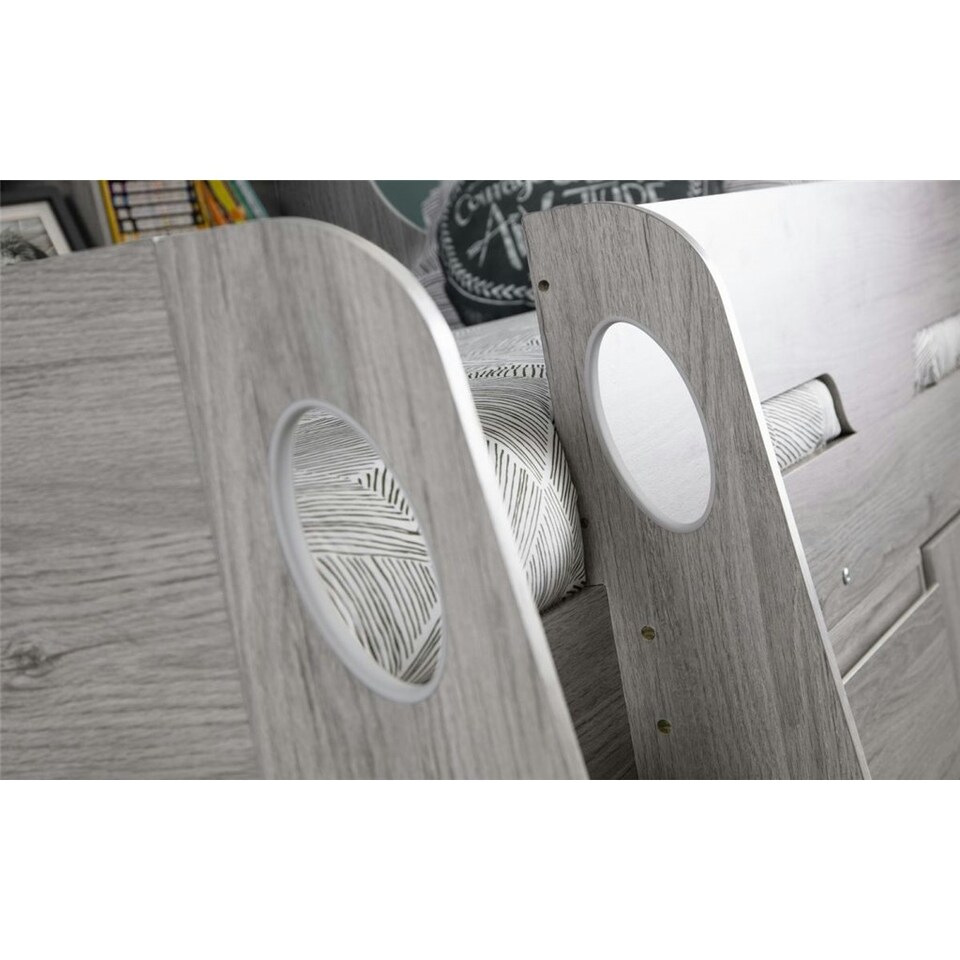 image 1 of Grey Oak Space Saver Midsleeper Cabin Bed 3ft (90cm)