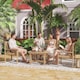 image 2 of Outsunny 4 Seater Garden Furniture Sofa Set with Curved Seat, Natural Wood | Brown | Natural wood finish | Four Seater