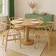 image 7 of Nicholas Winter Beech Wooden Wishbone Dining Chairs - Natural/Natural - Set of 4 | Brown | Natural/Natural