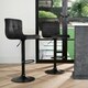 image 2 of OHS 2 x Velvet Swivel Height Adjustable Counter Bar Stools - Black