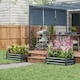 image 2 of Outsunny Set of 2 Galvanised Raised Garden Bed for Flowers, Herbs