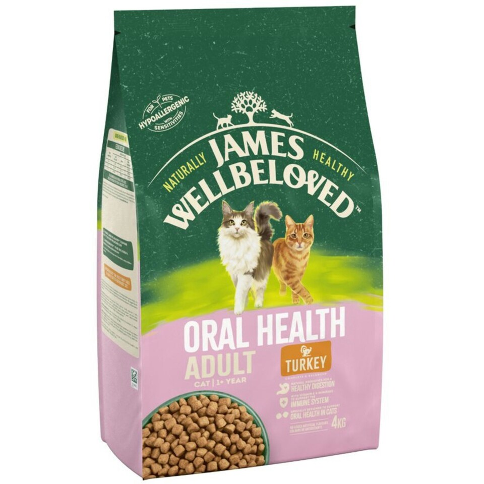 image 1 of James Wellbeloved Turkey/Rice Cat Oral Care 4KG