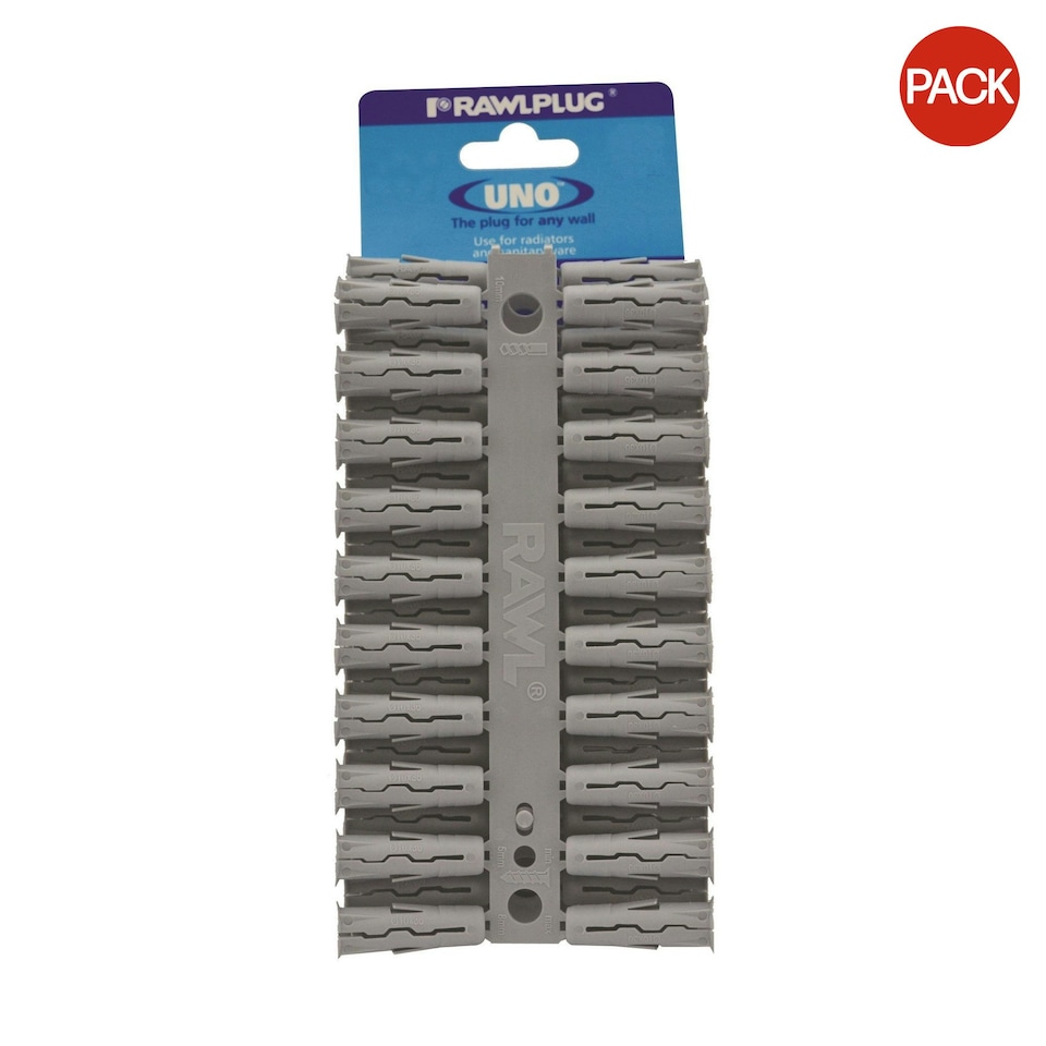 Rawlplug Universal Plug (Pack Of 80) - Grey - 10 x 36mm