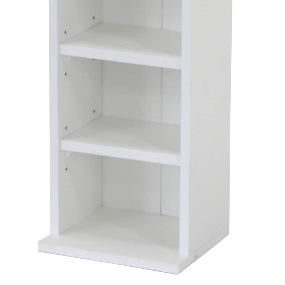 image 1 of 6 Tier White Wooden CD DVD Game Book Shelf Storage Tower Rack - Fits 102 CDs