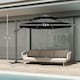 image 7 of Outsunny 3m Cantilever Parasol Solar Lights Power Bank Base 360° Spin Dark Grey