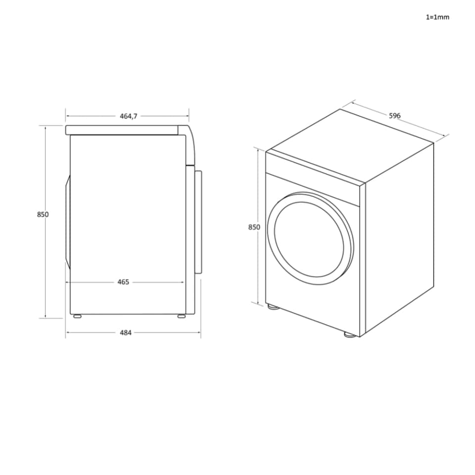 image 1 of Haier HDB4 H7A2TBERX80 Series 6 Integrated Heat Pump Dryer, 7kg, Grey, A++ Rated