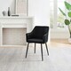 image 4 of Furniturebox Calla 2x Black Faux Leather Black Leg Dining Chair