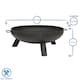 image 3 of Hammer & Tongs Round Iron Fire Pit - 59.5cm - Black