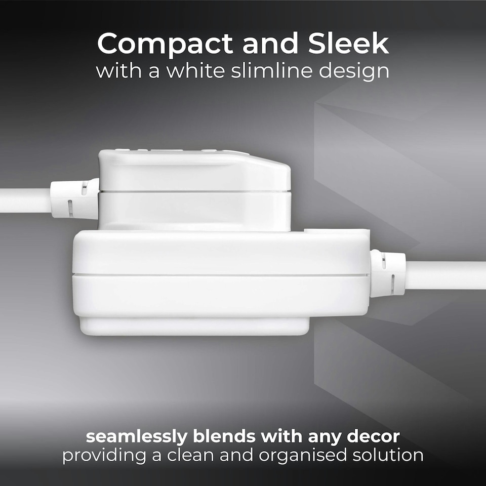 image 1 of Masterplug Single Socket Extension Lead with 5m Cable 13A White