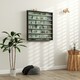 image 2 of HOMCOM 7-Tier Wall Display Cabinet w/ Shelves Glass Doors, Rustic Brown Black