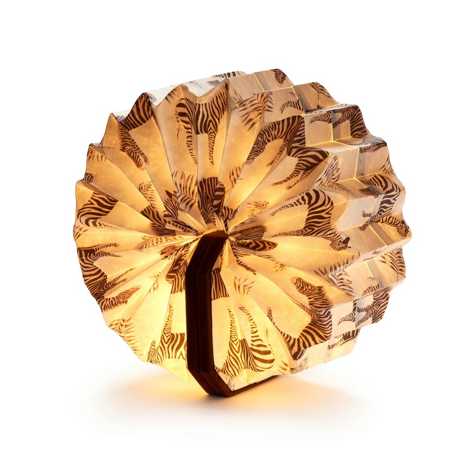 image 1 of Gingko Smart Accordion LED Desk Lamp N/A | Velvet Brown Zebra