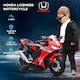image 6 of HOMCOM Honda Licensed 6V Kids Electric Motorbike Ride On Motorcycle Vehicle with Headlights, Music, Training Wheels, for Ages 3-5 Years Red