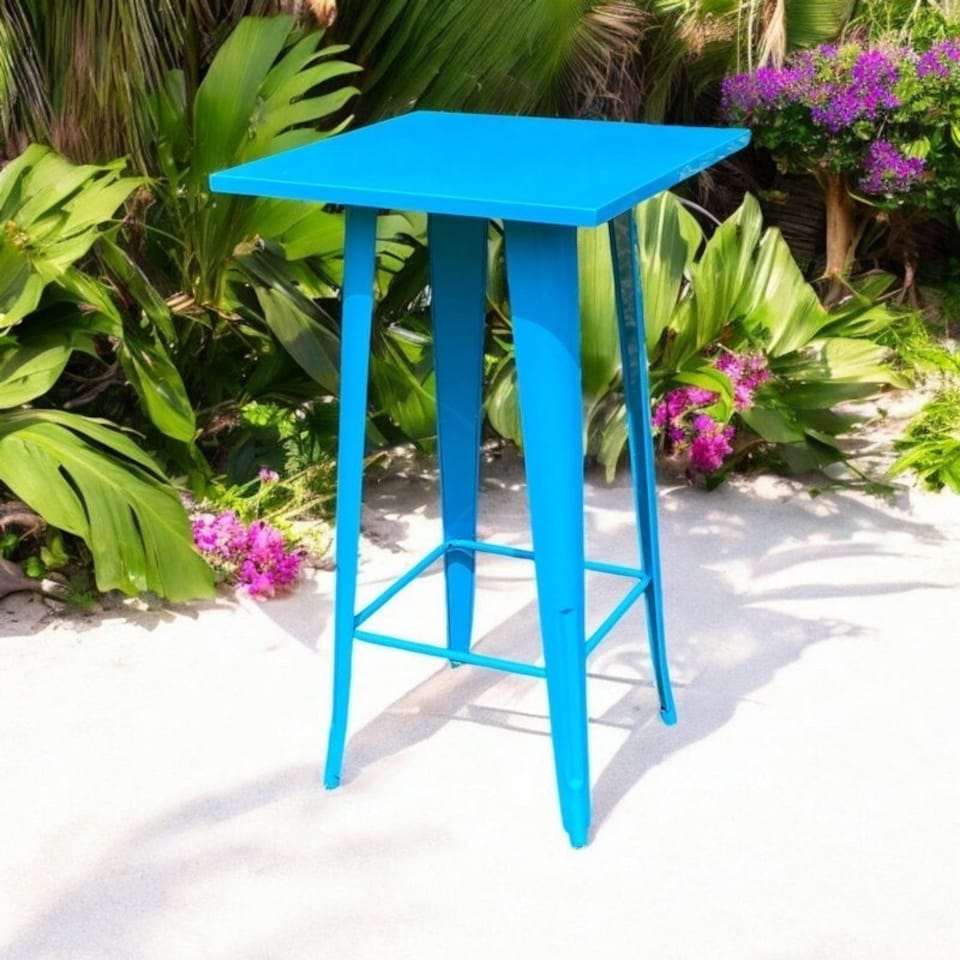 image 1 of Garden Bar Table - Metal - L60 x W60 x H115 cm - Blue | Blue