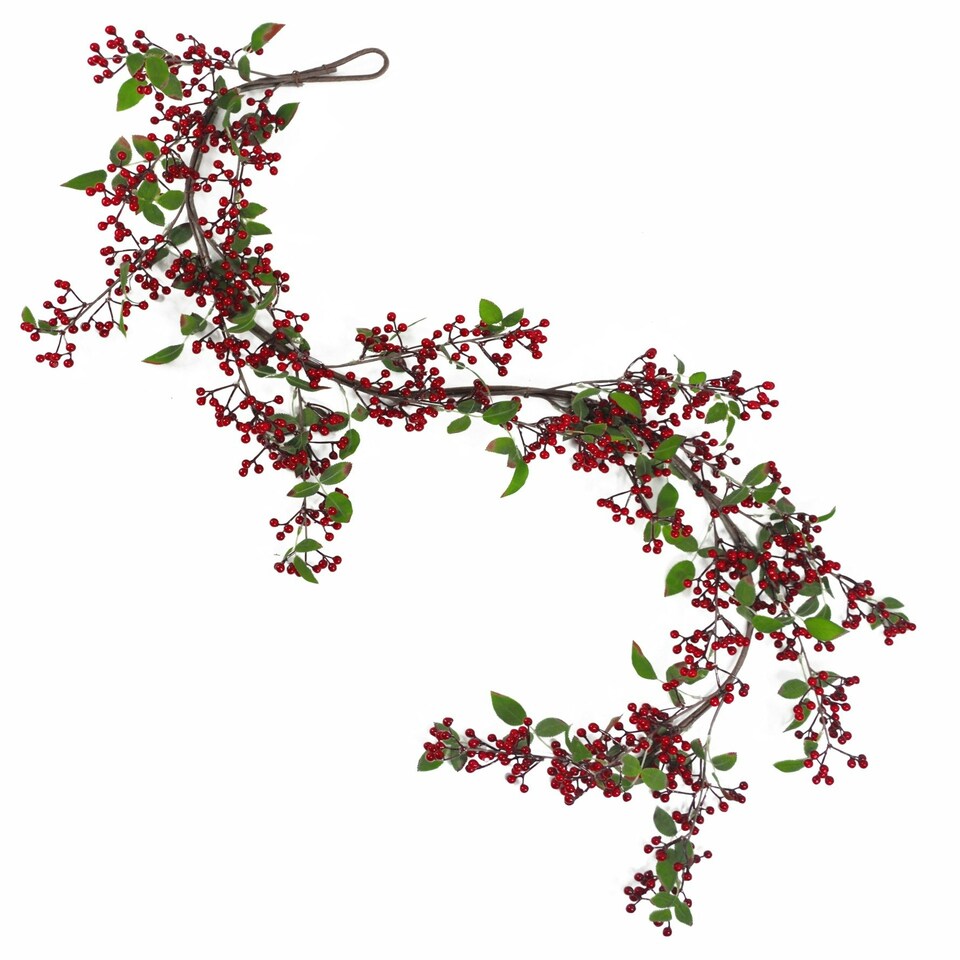 image 1 of 150cm Large Luxury Christmas Natural Look Red Berry Floristry Garland