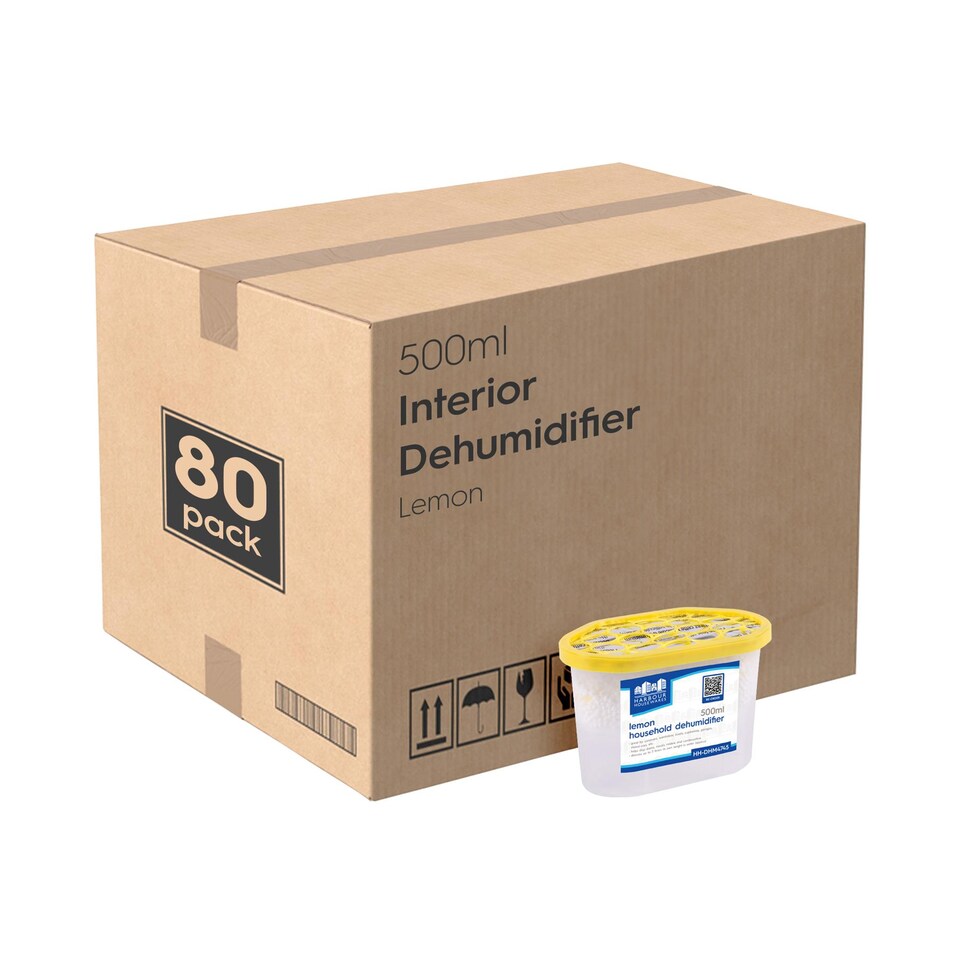 image 1 of Harbour Housewares Interior Dehumidifiers - 500ml - Lemon - Pack of 80