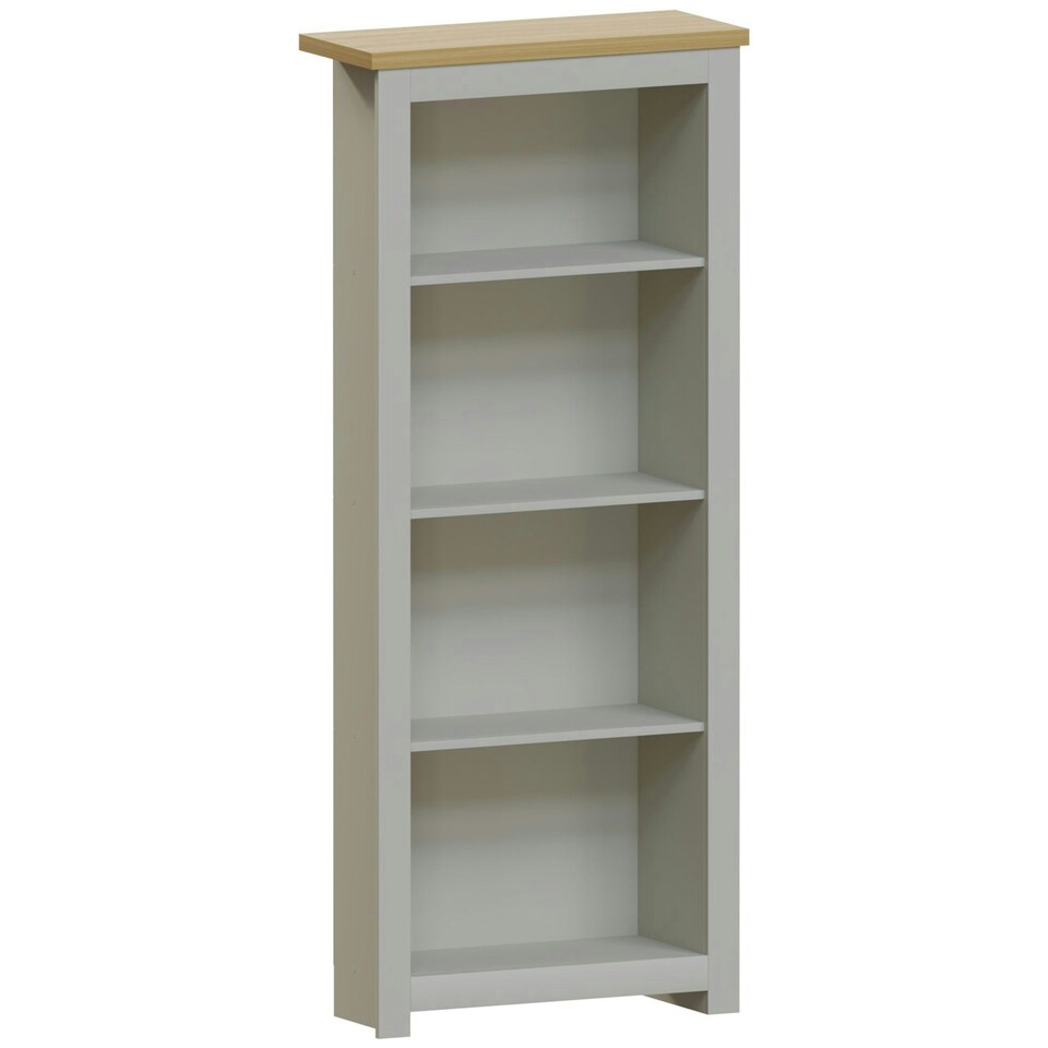 image 1 of Vida Designs Arlington 4 Tier Bookcase Shaker Style Display Storage, Grey & Oak