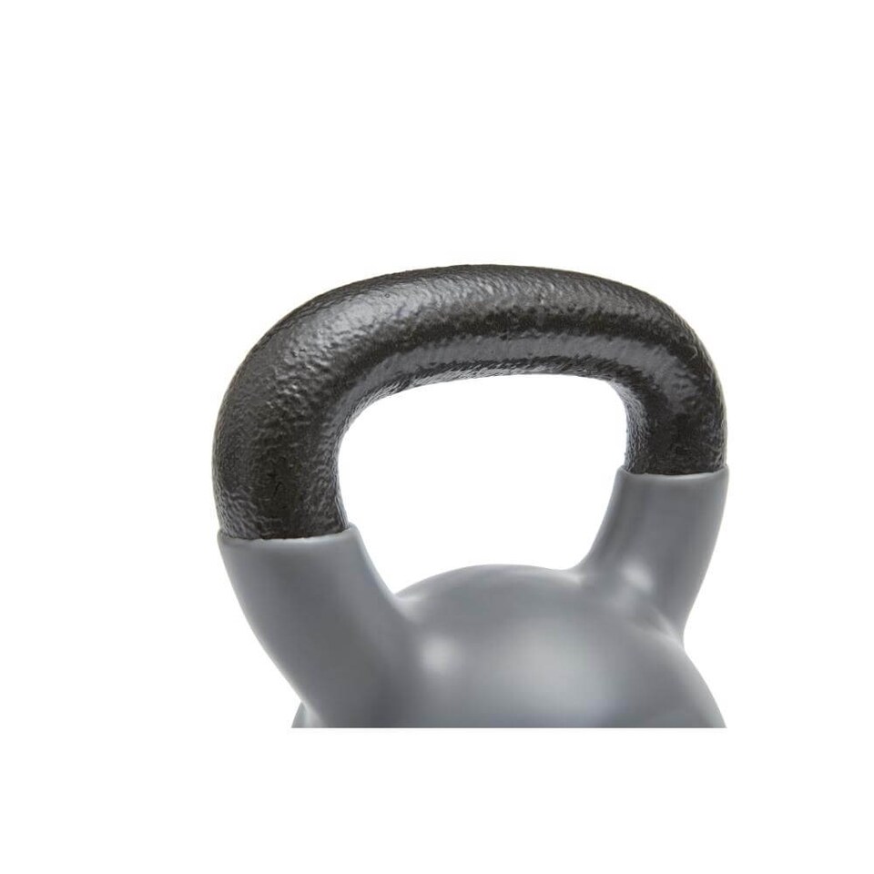image 1 of Reebok 2kg Cast Iron Kettlebell, Vinyl-Coated with Wide Handle (Grey/Black) | Multi | Grey/Black | Not provided
