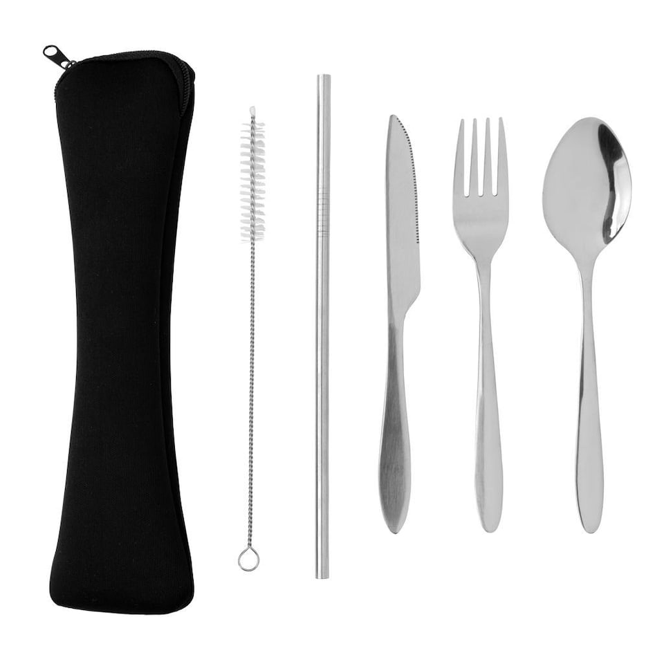 XD Collection Reusable Stainless Steel Cutlery Set - Silver - One Size