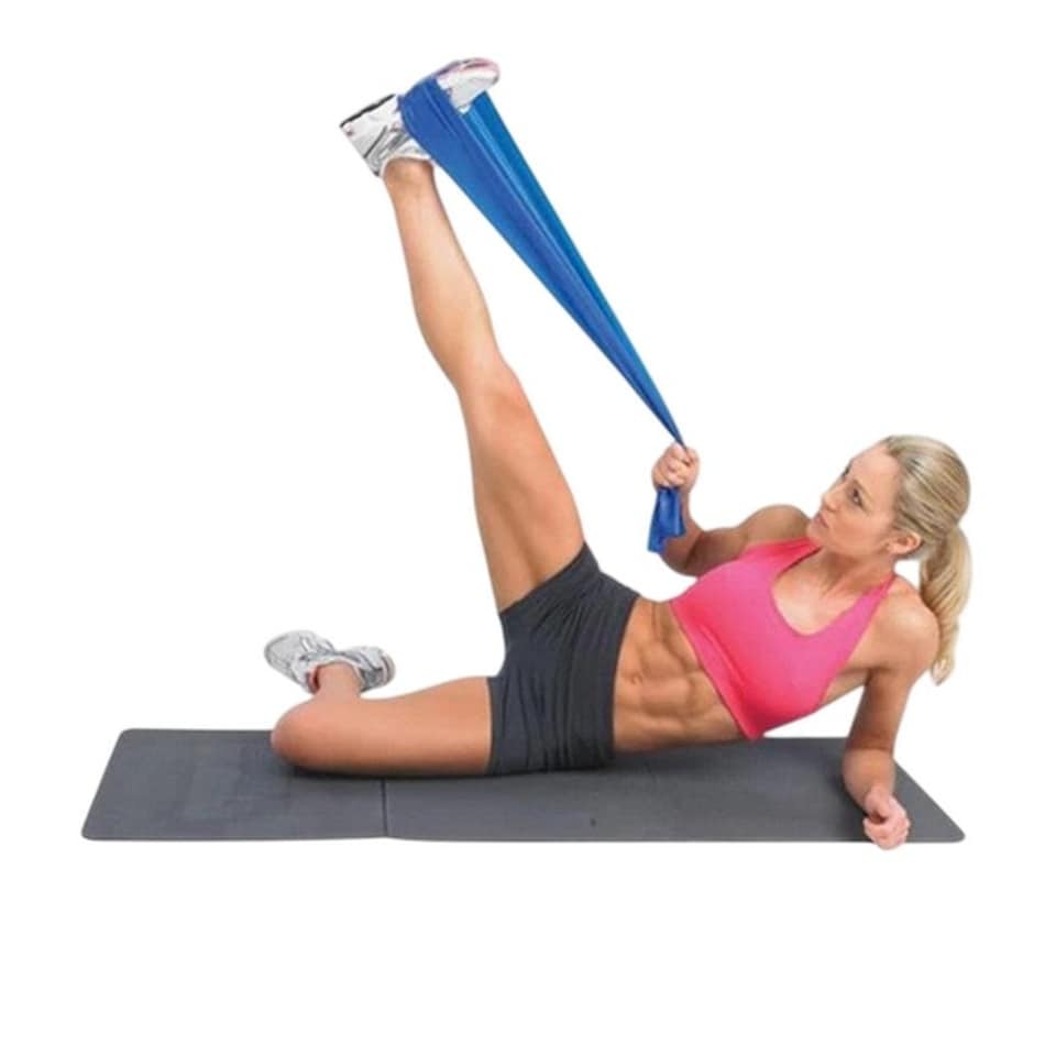 image 1 of Yoga-Mad Latex Free Resistance Band - Blue - Medium (UTMQ1014)