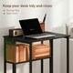 image 4 of HOMCOM 63 cm Foldable Computer Desk on Wheels for Small Spaces Black | Black | Black wood grain | 63W x 50D x 75H cm