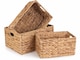 image 1 of Rectangular Water Hyacinth Set of 3 Storage Set | Brown | Brown | Not provided