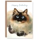 image 1 of Happy Birthday Cute Ragdoll Cat Watercolor Birthday Card