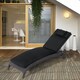 image 2 of Outsunny Garden Sun Lounger Chair Cushion Reclining Relaxer Indoor Outdoor Black | Black