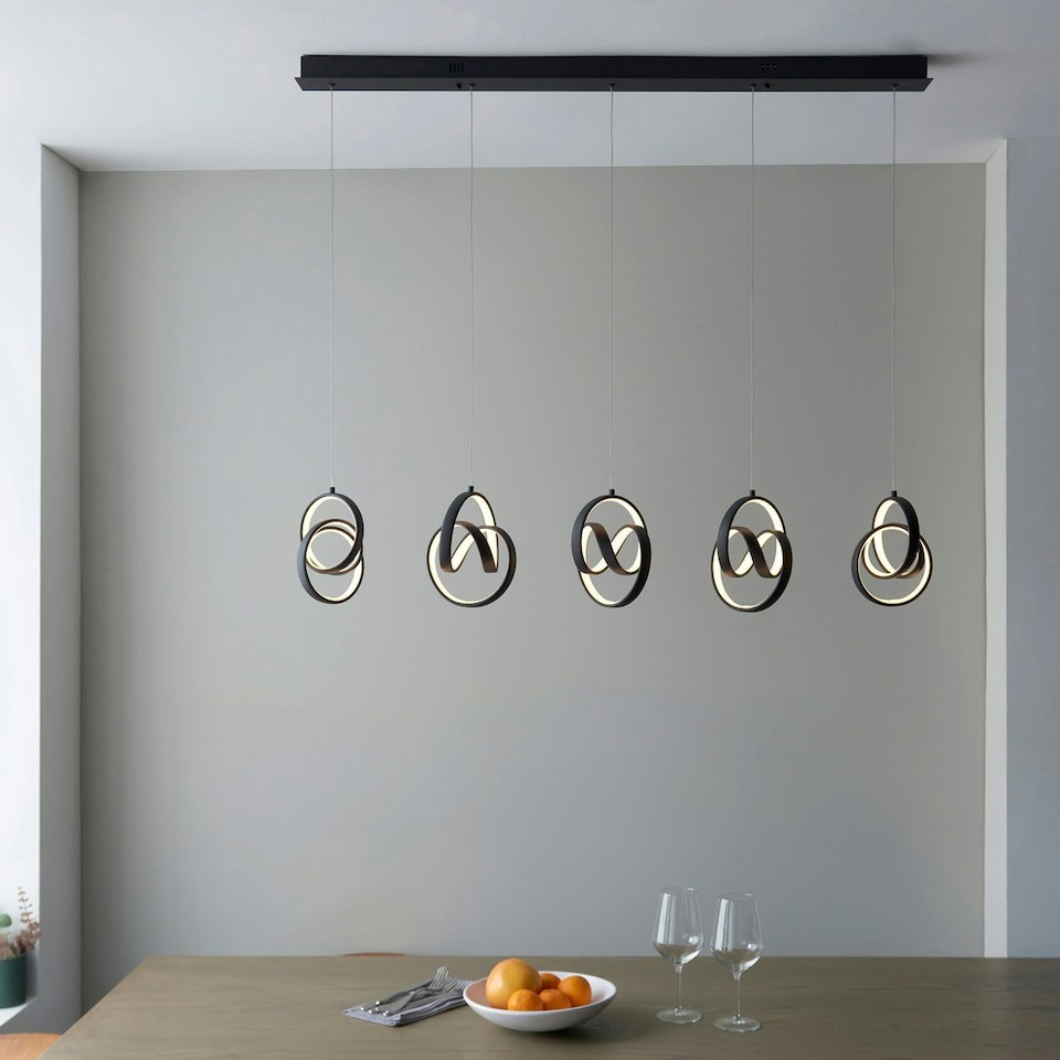 image 1 of Cosma Modern Designer Integrated LED Cluster Drop Pendant Textured Black Finish