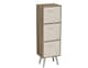 image 1 of Oak 3-Tier 3-Drawer Cube Shelving Unit with Scandinavian Legs | Cream | Cream & White | 1