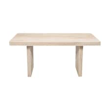 Hudson Carved 6 Seater Dining Table - Mango Wood - L90 x W165 x H78 cm Cream