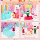image 2 of Foldable Dollhouse Playset – Portable Carry Case with Dolls, Furniture & Animal Figures