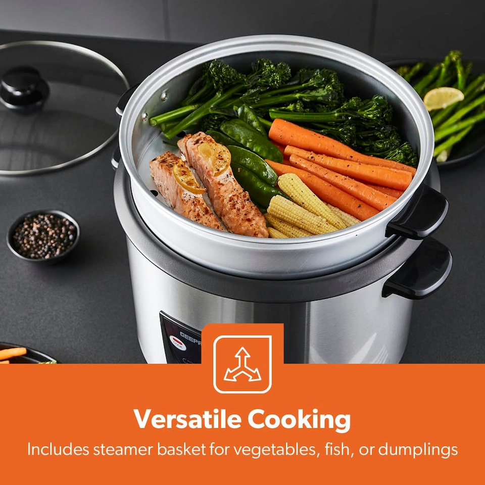 image 1 of GEEPAS 2.8L Rice Cooker Non Stick Pot Steamer 1000W Silver