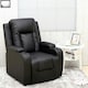 image 7 of Oscar Pushback Recliner Bonded Leather w Cupholders Chair Black | Black