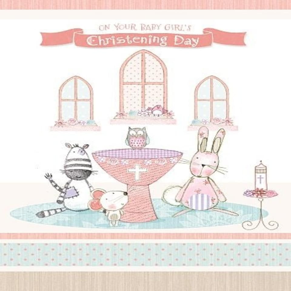 image 1 of Baby Girl Christening Day Congratulations Greeting Card Day