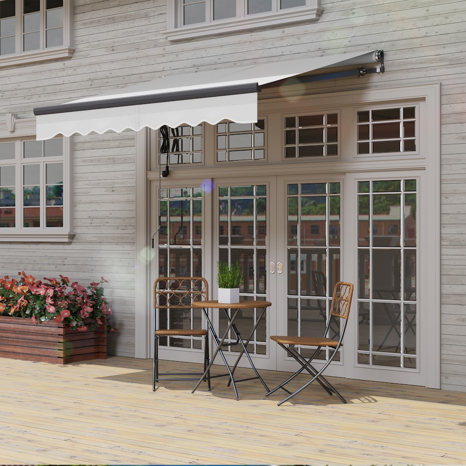 image 1 of Outsunny 2.5 x 2m Electric Retractable Awning w Aluminium Frame Light Grey | Grey | 1