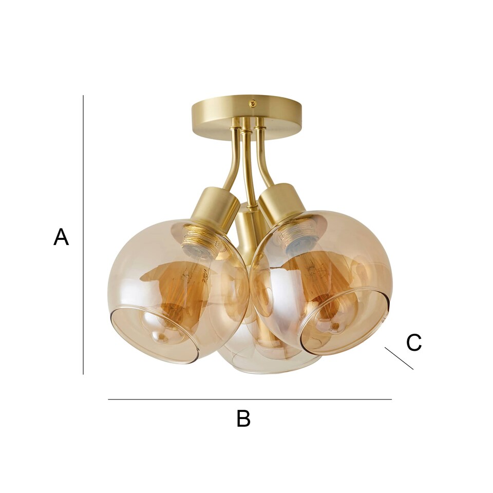 image 1 of ValueLights Bellamy Gold Bubble Cluster Ceiling Light & Bulbs | Gold