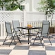 image 2 of Outsunny 5 PCs Garden Dining Set, Folding Chairs and Metal Top Table Grey