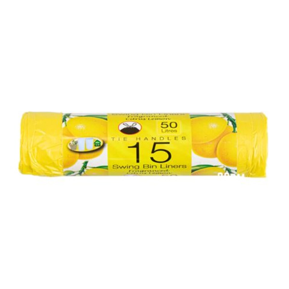 TidyZ Scented Tie Handle Bin Liners 15L 30 Pack - Lemon