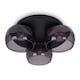 image 1 of ValueLights Alissa Matte Black IP44 3 Way Smoked Glass Integrated LED Ceiling Light | Black