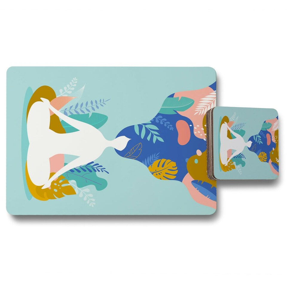 image 1 of mindfulness, meditation and yoga (Placemat & Coaster Set)