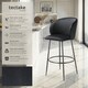 image 2 of Bar Stool Luana - with backrest, velvet look and padded | Black | black/black | 60 x 51 x 106 cm | 2